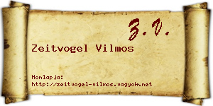 Zeitvogel Vilmos névjegykártya